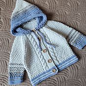 Одежда детская handmade. Livemaster - original item A children`s button-down jacket with a hood for a baby as a gift. Handmade.