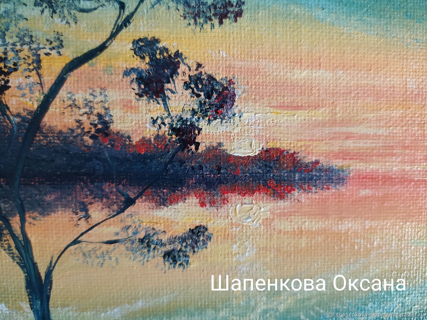 Картина маслом восход солнца "Утро" – заказать на Ярмарке Мастеров ...