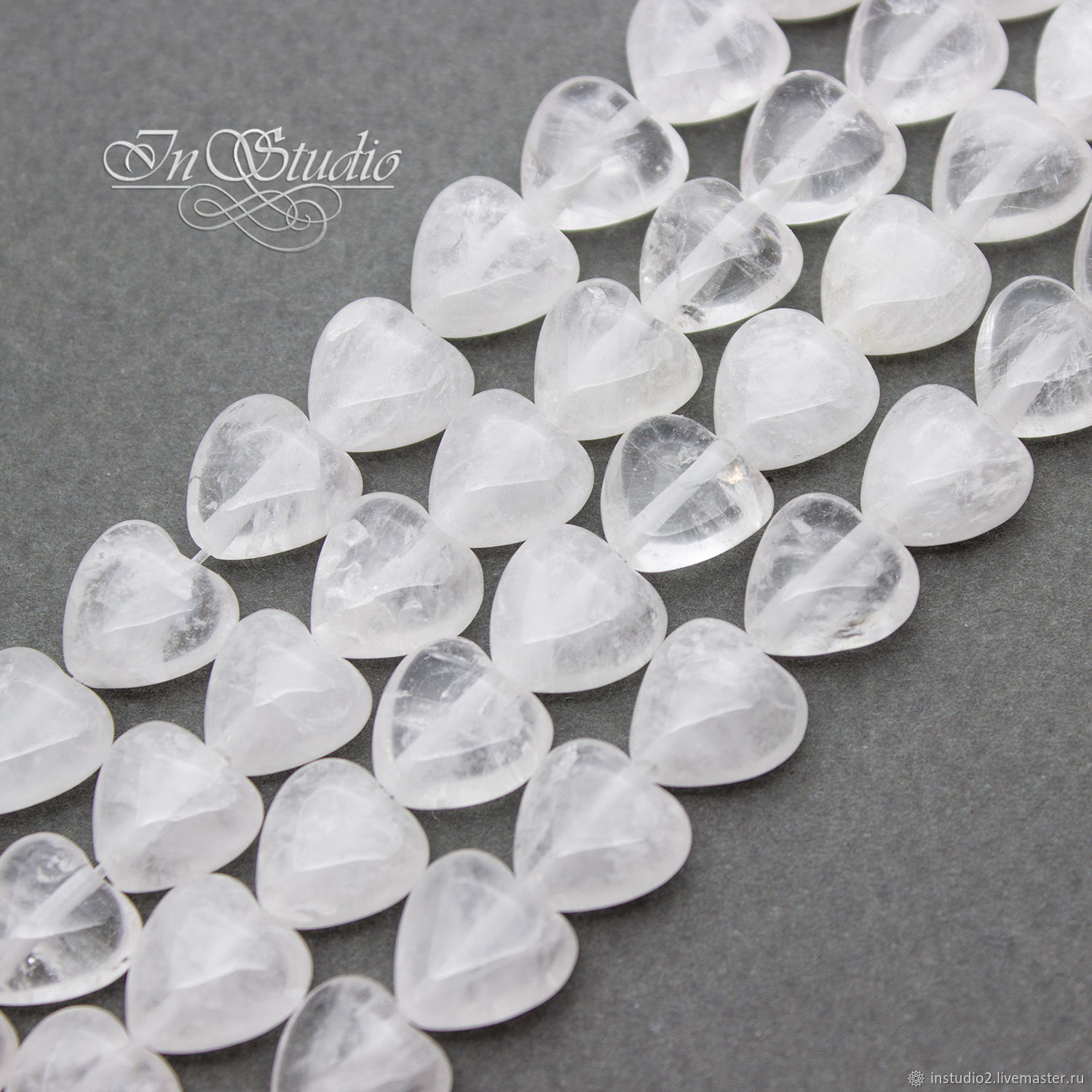 Горный хрусталь сердце 10 мм бусины сердечки каменные купить в интернет ...