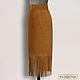 Sienna skirt made of genuine suede/leather (any color). Skirts. Elena Lether Design. My Livemaster. Фото №4