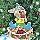 Cotton Christmas tree collectible toy. Bunny with a box of gingerbread. Christmas decorations. DOLLiAN. My Livemaster. Фото №4
