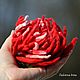 Войлочная брошь "Red Dahlia". Брошь-булавка. Дизайнерский эксклюзив от Ирины Федотовой.. Ярмарка Мастеров.  Фото №6