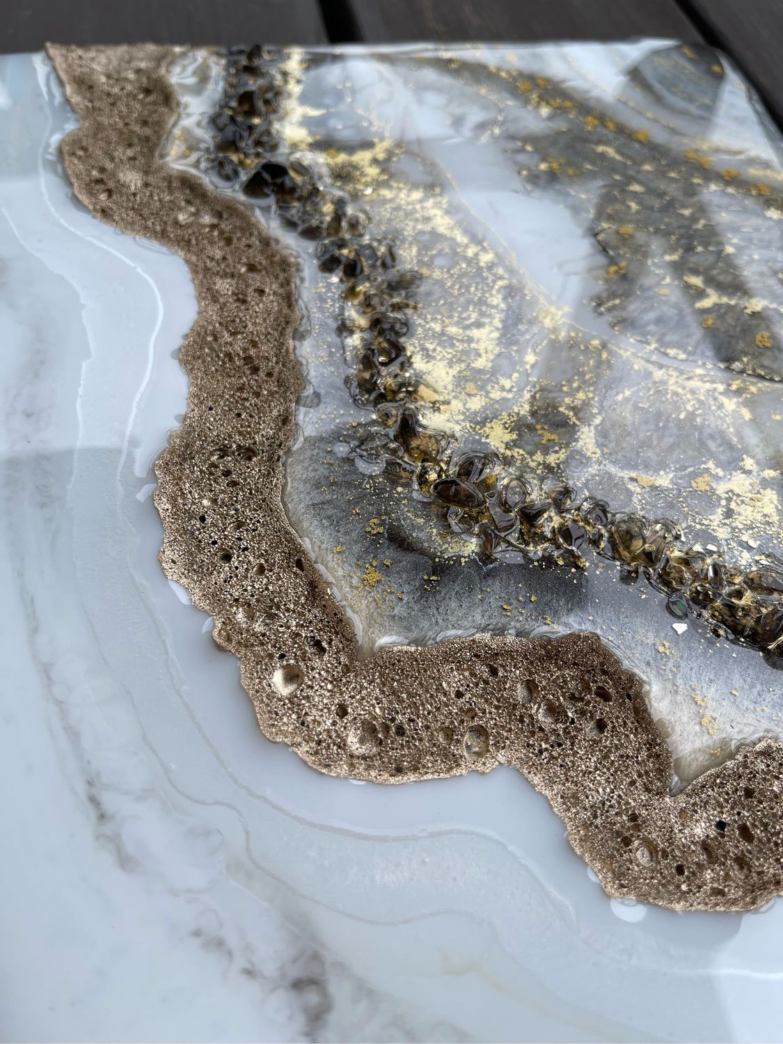 Картина эпоксидной смолой срез камня жеода купить в интернет-магазине ...