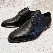 Обувь ручной работы handmade. Livemaster - original item Men`s derby shoes, made of genuine ostrich leather.. Handmade.