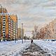 Зима на районе. Масло, холст, Картины, Москва,  Фото №1