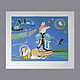 Linocut 'Yasni, Yasni in the sky'', Vintage interior, Moscow,  Фото №1