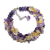 Украшения handmade. Livemaster - original item Bracelet stones purple and yellow - amethyst and citrine. Handmade.