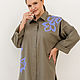 Khaki shirt with embroidery Linen with viscose. Blouses. NATALINI. My Livemaster. Фото №12