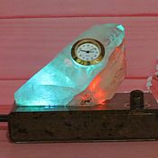 Для дома и интерьера handmade. Livemaster - original item Watch with backlight: rock crystal and obsidian. Handmade.