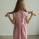 Платье для девочки Молли из натурального розового льна. Платье. Льняная одежда Molinialife. Ярмарка Мастеров.  Фото №5