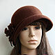 Шляпка женская  валяная Brown. Шляпы. Hats-Шелковое руно ГузелияРослякова. Ярмарка Мастеров.  Фото №4