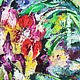 Картина интерьерная Тюльпаны маслом абстракция, Картины, Самара,  Фото №1
