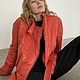 Leather jacket made of coral-colored raincoat fabric, Outerwear Jackets, Moscow,  Фото №1
