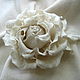 Silk flowers.Brooch pin WHITE ROSE . Wild silk. Brooches. Irina Vladi. My Livemaster. Фото №6