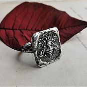 Украшения handmade. Livemaster - original item Bee seal ring 925 silver. Handmade.