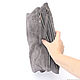 Double grey suede Wallet Pocket cosmetic Bag organizer Clutch leather. Wallets. BagsByKaterinaKlestova (kklestova). My Livemaster. Фото №5