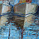 Painting 'Landscape with boats' oil on canvas 30h30cm. Pictures. vestnikova. My Livemaster. Фото №5