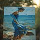 Picture Girl on the beach,acrylic, Pictures, Sochi,  Фото №1