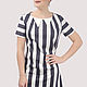 Striped cotton dress with a pearl collar short. Dresses. Yana Levashova Fashion. Online shopping on My Livemaster.  Фото №2
