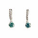 Earrings with green cubic zirconia, silver earrings with cubic zirconia. Earrings. Irina Moro. My Livemaster. Фото №4