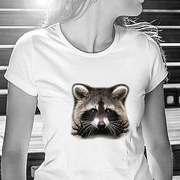 Ručně vyráběná trička. Fair of Masters - ručně vyráběné tričko Raccoon. Ruční.