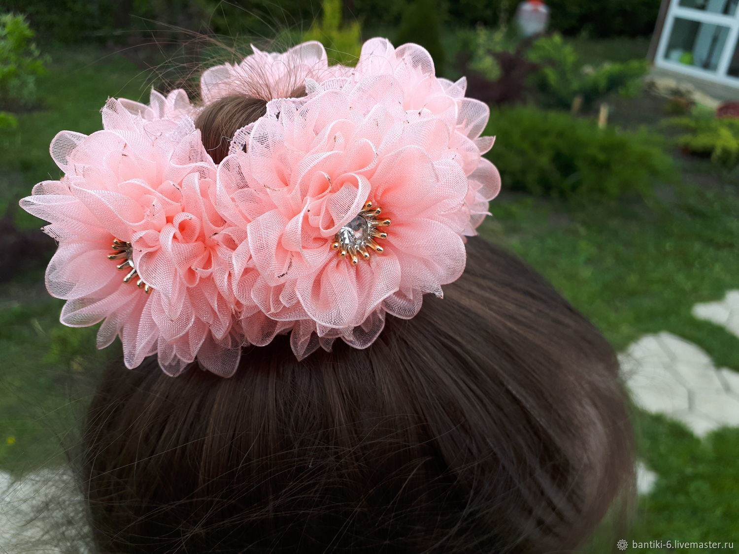 Как сделать цветок для волос на резиночке