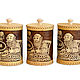 Order A set of teas tea salt sugar ' Grandfather and grandmother'. Art.3113. SiberianBirchBark (lukoshko70). Livemaster. . Jars Фото №3