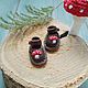 Sandals for doll ob11 color - brown with fly agarics 18mm, Clothes for dolls, Novosibirsk,  Фото №1
