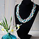 Bead crochet necklace. #beadwork
Колье коса ручной работы. Купить колье. Голубой. Розовый. Бежевый. Лаймовый. Мятный.