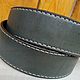 Grey leather men's belt. Straps. Marik Leather Craft. My Livemaster. Фото №4