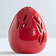 Керамическое яйцо подсвечник (красное). Подсвечники. Hill & Mill. Интернет-магазин Ярмарка Мастеров.  Фото №2