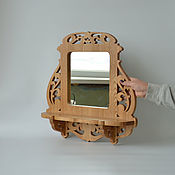 Для дома и интерьера handmade. Livemaster - original item Carved oak mirror with a shelf. Handmade.