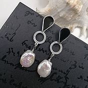 Украшения handmade. Livemaster - original item Stud earrings: with baroque pearls 