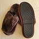 Men's Sheepskin Slippers Open Brown. Slippers. Warm gift. Online shopping on My Livemaster.  Фото №2