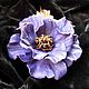 Leather flowers. Decoration brooch barrette VIOLET MAGIC purple color. Brooches. Irina Vladi. My Livemaster. Фото №6