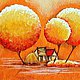 Картина "Солнечная долина" миниатюра. Картины. Шелковые истории (Ms-LUdaMIla). Интернет-магазин Ярмарка Мастеров.  Фото №2