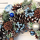 Christmas wreath 'Blue' with a white house. Wreaths. Zuli. My Livemaster. Фото №5