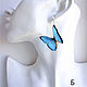Transparent Earrings Bright Blue Turquoise Fluttering Butterflies For Children. Earrings. WonderLand. My Livemaster. Фото №6