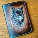 Passport cover made of genuine leather ' WOLF', Business card holders, Ryazan,  Фото №1