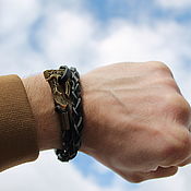 Украшения handmade. Livemaster - original item Leather bracelet - Axe. Handmade.