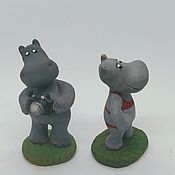Куклы и игрушки handmade. Livemaster - original item Paparazzi. Figurines of hippos. Ceramics. Handmade.