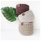 Marshmallow bag made of knitted yarn