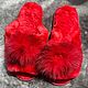 Sheepskin slippers with arctic fox red, Slippers, Moscow,  Фото №1