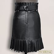 Одежда handmade. Livemaster - original item Rosalina skirt from natural. leather / suede with belt (any color). Handmade.