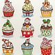 Cross stitch postcard Christmas cup cakes & Christmas Pudding. Cards. FavoriteStitch. My Livemaster. Фото №6