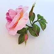 Брошь-игла: Розовый тюльпан  Валяная брошь