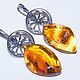 Amber earrings with inclusions (mosquito and spider). Earrings. podaro4ek22. Online shopping on My Livemaster.  Фото №2