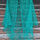 Emerald openwork knitted linen shawl bactus linen. Capes. Bright Shawls by BorchankaZL. My Livemaster. Фото №6