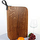 Cutting Board made from solid Oak and leather. Utensils. stolizmassiwa. Online shopping on My Livemaster.  Фото №2