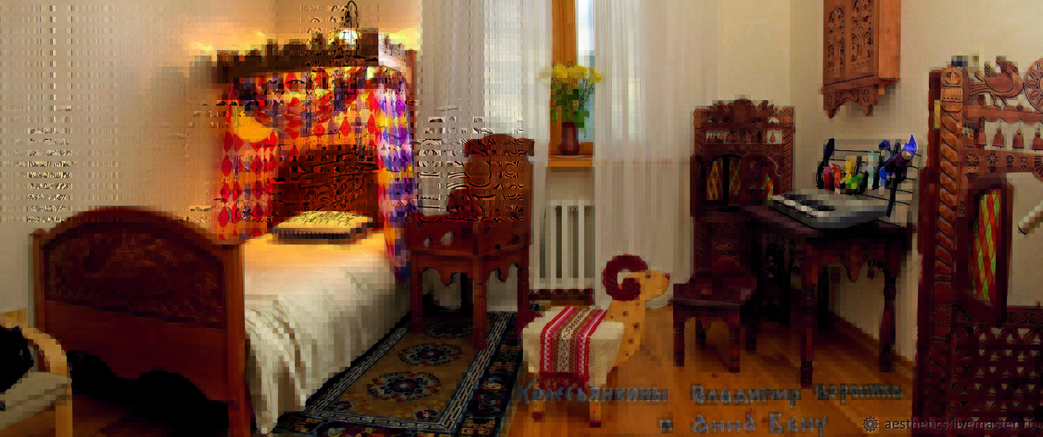 спальня в стиле старорусском